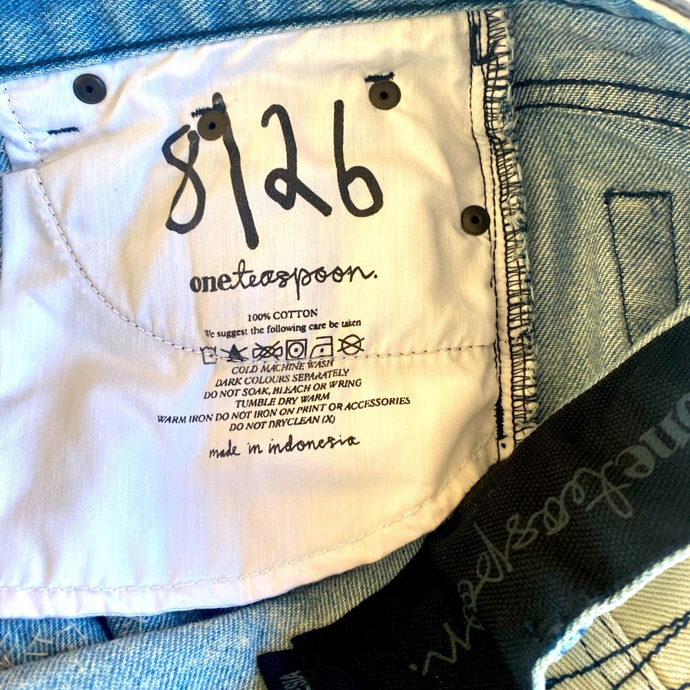 One Teaspoon Blue Jean Shorts with Sparkling Accents - Picture 8 of 15